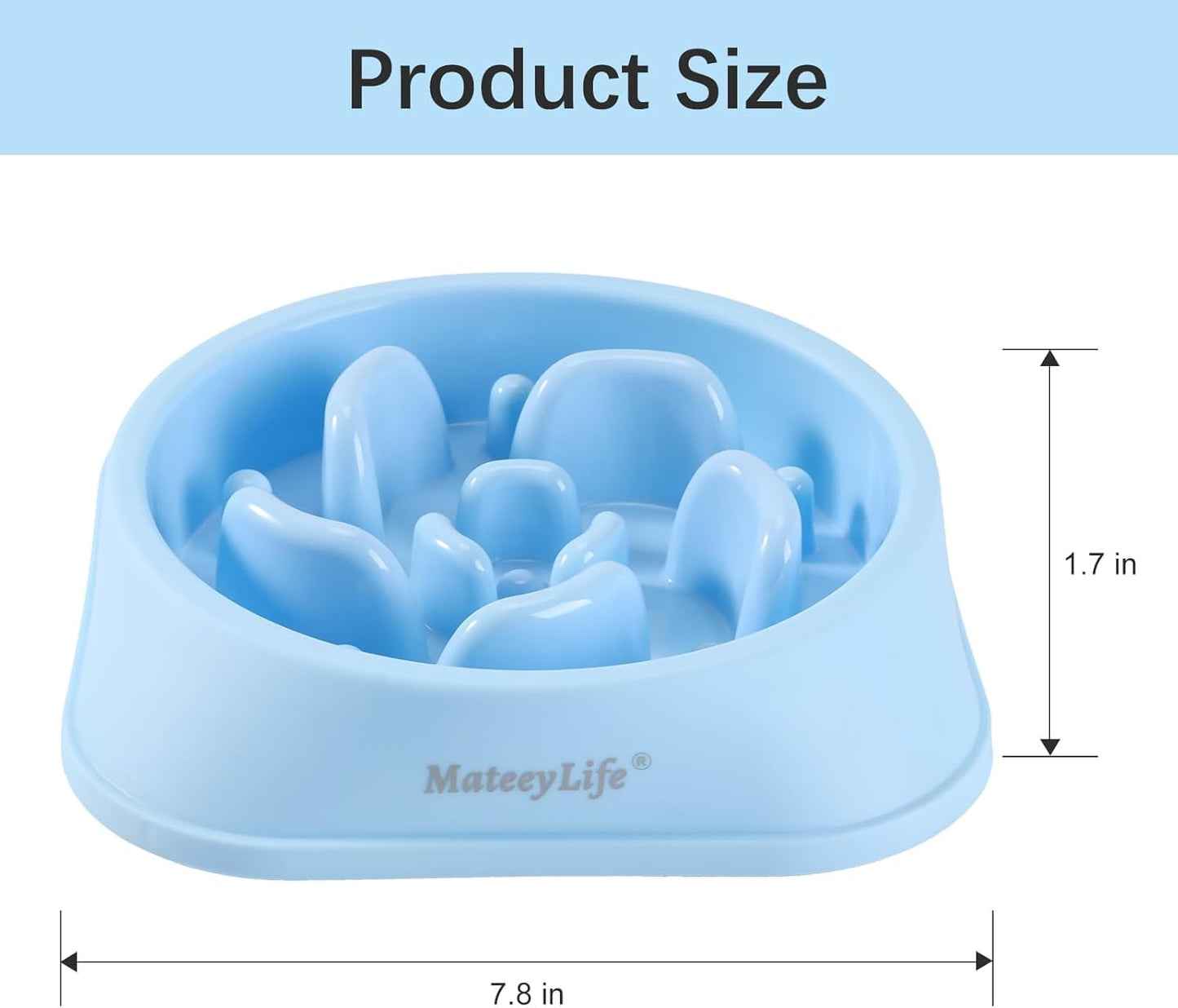 MateeyLife Slow Feeder Dog Bowls 2PCS, Anti-Choking Puzzle Dog Food Bowls, Anti-Slip Interactive Feeding Slow Down Eating, Bloat Stop Maze Dishes for Medium Breeds