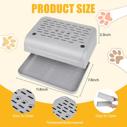 Litter Box Step, Cat Ramp for Litter Robot Automatic Cat Litter Box Self Cleaning Slide with Filter Function, Anti-Litter Tracking Pets Pedal Step Stool Litter Catcher Tray 11.8 x 8.7 x 3.9In(Gray)