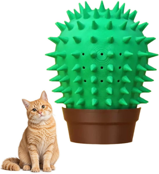 PetPhindU Cat Face Scratchers Self Groomer for Clawing, Stretching, and Grooming Built-in Catnip Compartment Wall Mounted Corner Brush (Green,One Size)