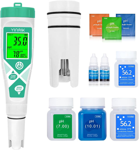 YINMIK Aquarium pH Salt Meter & Replaceable pH Probe Kits