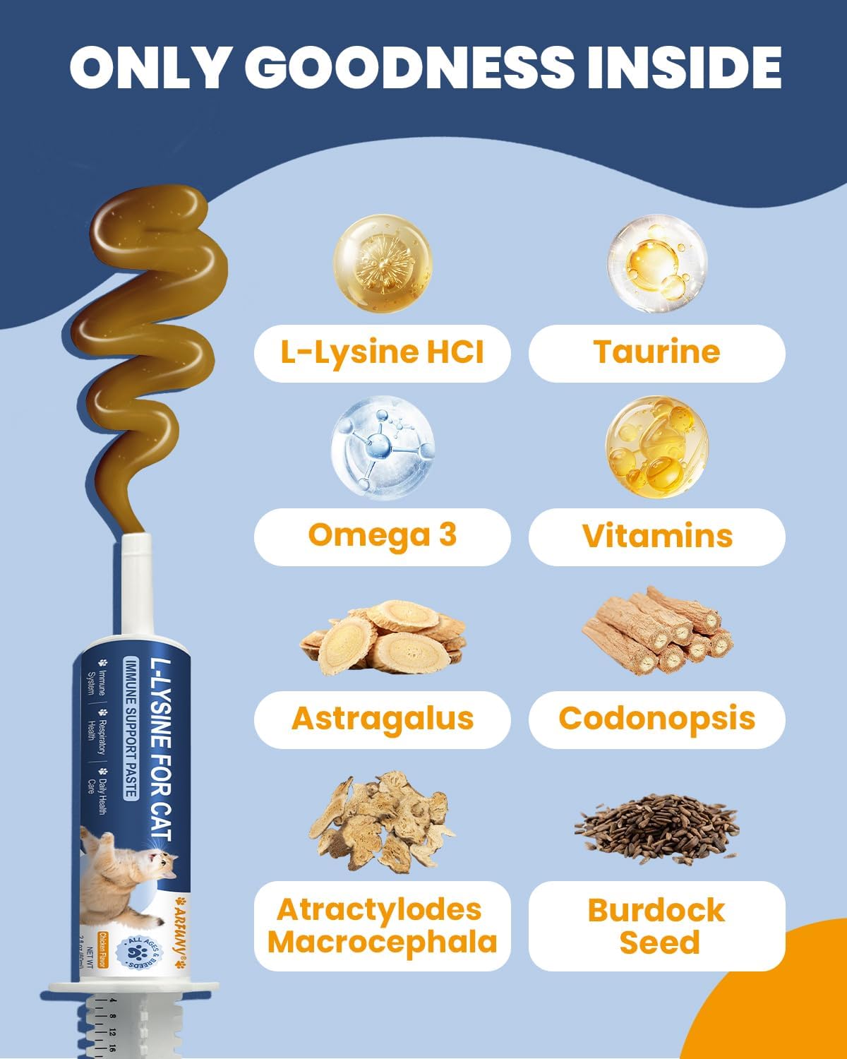 Cat L-Lysine Drops, Paste & Powder, Lysine for Cats - Support Immune System, Respiratory, Eye Health, Ease Sneezing, Runny Nose, Watery Eyes