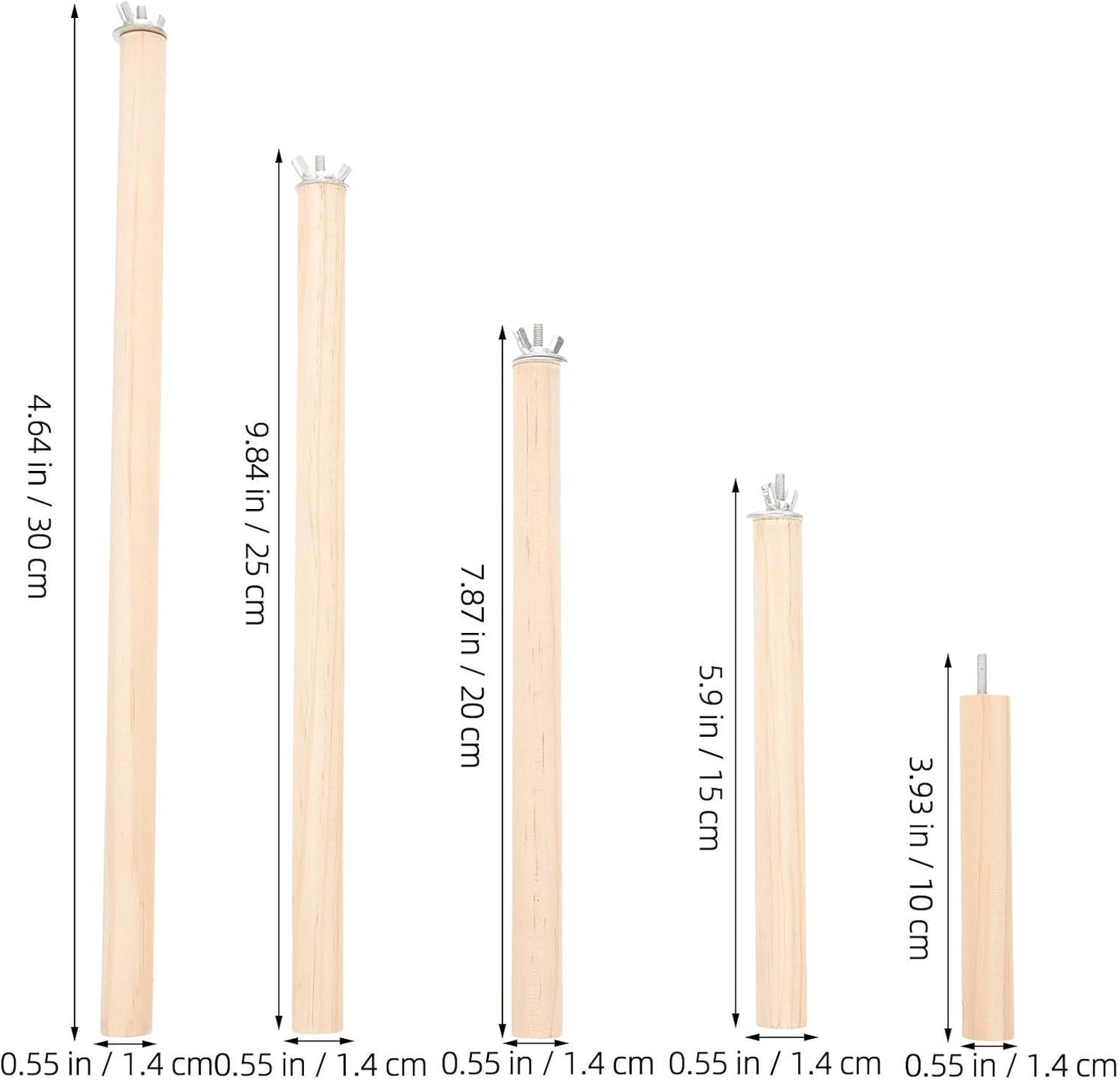DECHOUS 5Pcs Wooden Bird Perches Parrot Stand Branches Natural Wood Pet Bird Cage Wooden Hanging Perch Platform Hammock Swing Toys Parakeet Cockatiel Stand Accessories