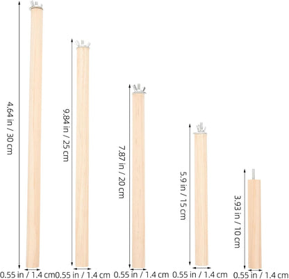 DECHOUS 5Pcs Wooden Bird Perches Parrot Stand Branches Natural Wood Pet Bird Cage Wooden Hanging Perch Platform Hammock Swing Toys Parakeet Cockatiel Stand Accessories