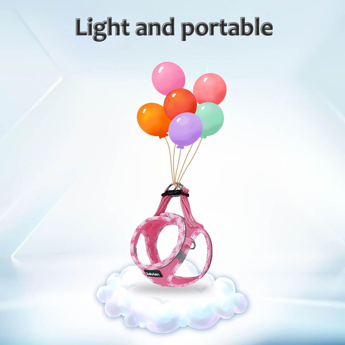 Cat Harness and Leash Set for Walking, Escape Proof Adjustable Soft Mesh Kitten Harness with Reflective Strips, Breathable No-Choke Pet Vest for Small Cats or Puppies(Pink,M)