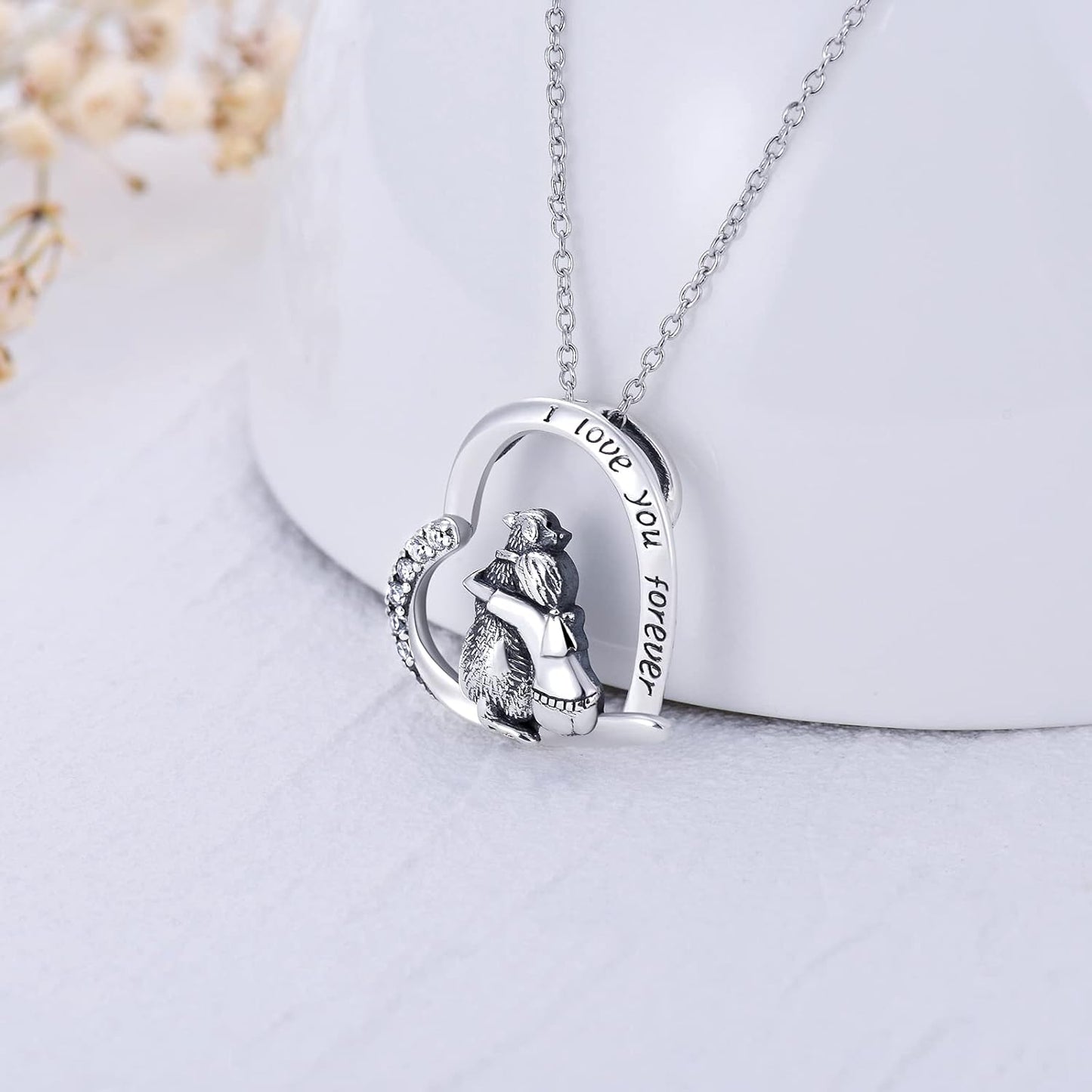 SIMONLY Mothers Day Gifts 925 Sterling Silver Dog Necklace Dog Pendant Necklace for Girls Dog Memorial Jewelry Gifts for Women Dog Lovers