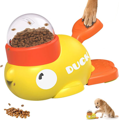 Dog Interactive Treat Dispenser Toy, 2-in-1 Duck Shaped Slow Feeder, Dog Food Treat Feeding Dispenser, Mentally Stimulating Toys for Small & Medium Dogs Cats Pets, Reduces Bloating Anti-Gulping