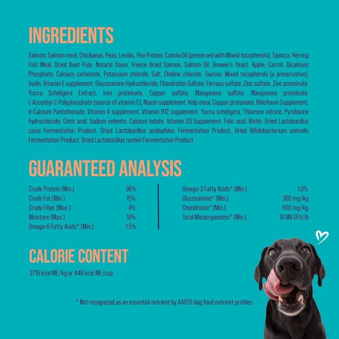 Stewart Raw Coated Dog Food, Salmon & Vegetable Recipe, 10 Pound Bag, Freeze Dried Salmon Powder Coating