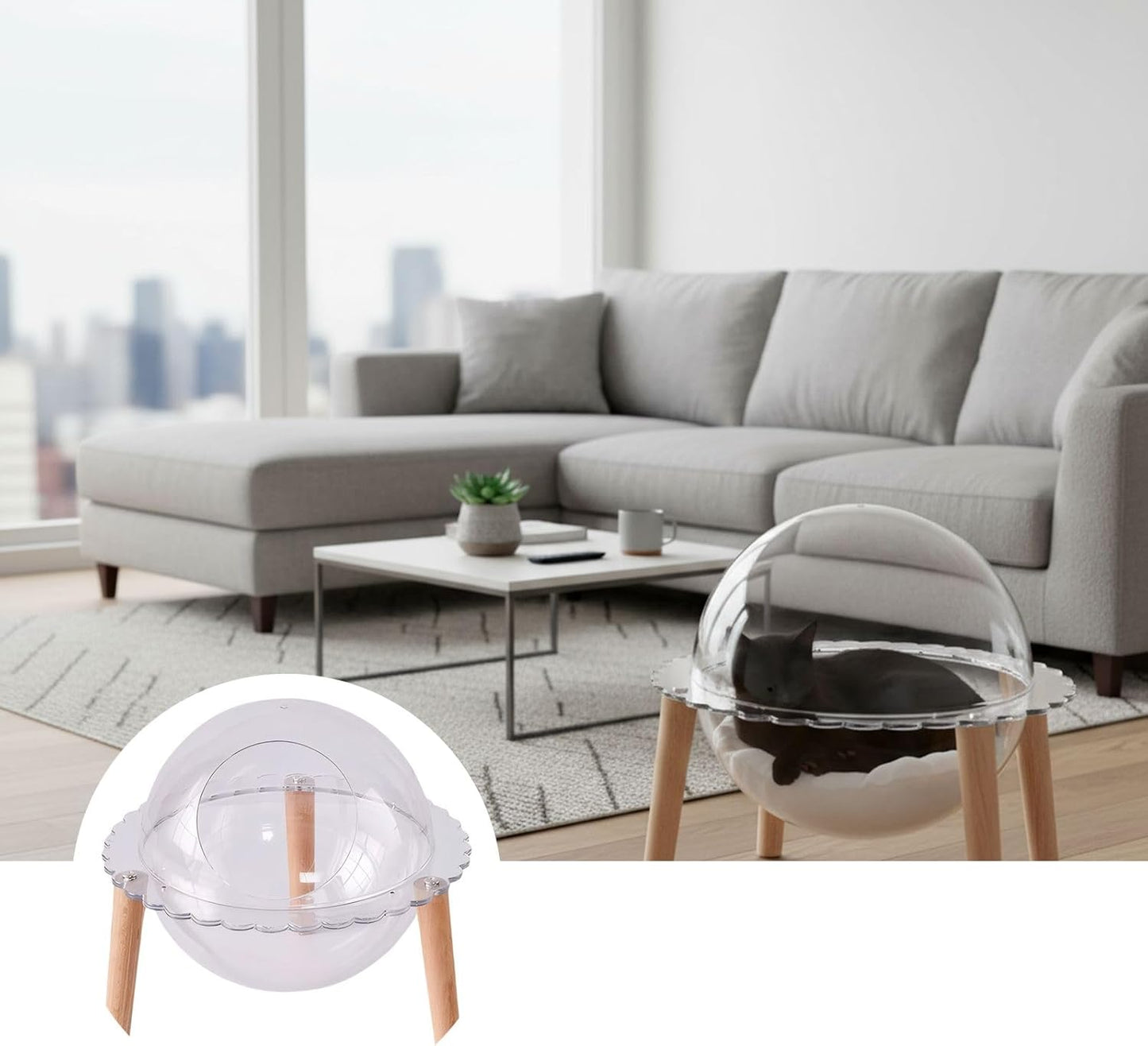 Space Capsule Cat Bed with Design for Modern Indoor Cat Homes