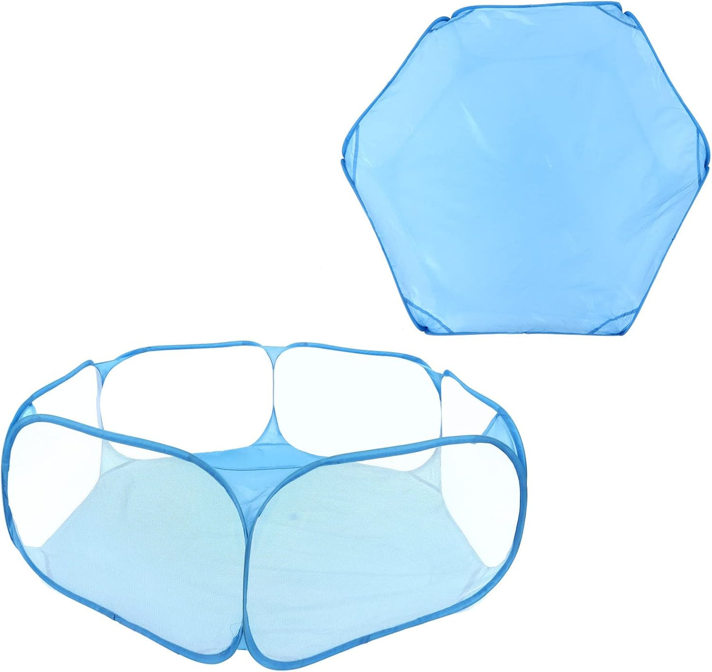 Pet Cage Tent Transparent, Small Animal Playpen Portable, Breathable Mesh Design with Storage Bag, Automatic Opening Pet Enclosure for Hamsters Guinea Pigs Rabbits