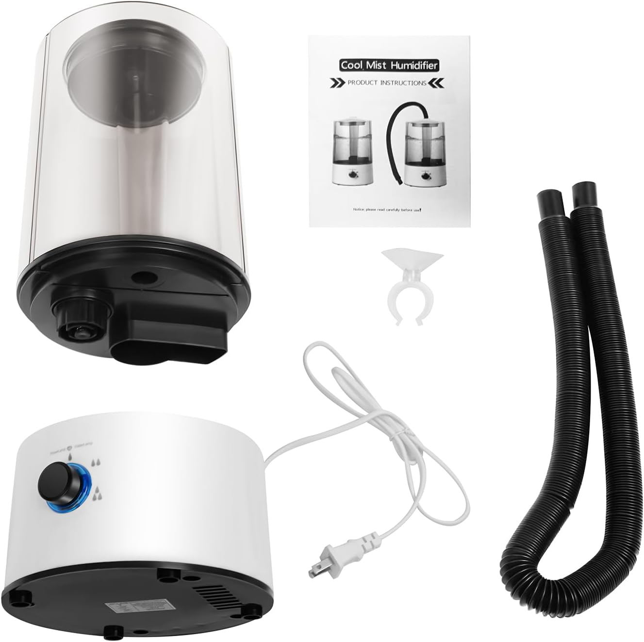 4L Pet Electric Humidifier with Extended Hose,Adjustable Reptile Humidifiers,3 Spray Levels Quiet Fogger,for Reptiles Amphibians(White)