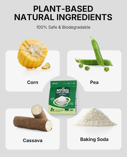 Bundle of PETKIT Cat Litters, Includes 2 Bags Mixed Cat Litter and 1 Bags Cassava Litter, 100% Natural Ingredients, Strong Odor Control, Dust-Free, Low Tracking