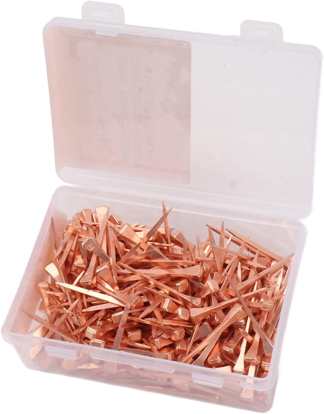 250Pcs Horseshoe Nails Copper Plated, Equestrian Riding Equipment, Rustproof Horseshoe Nails for Horse Hoof Health, Durable Copper Plated Nails with Storage Box, Professional Eques (45mm E3)