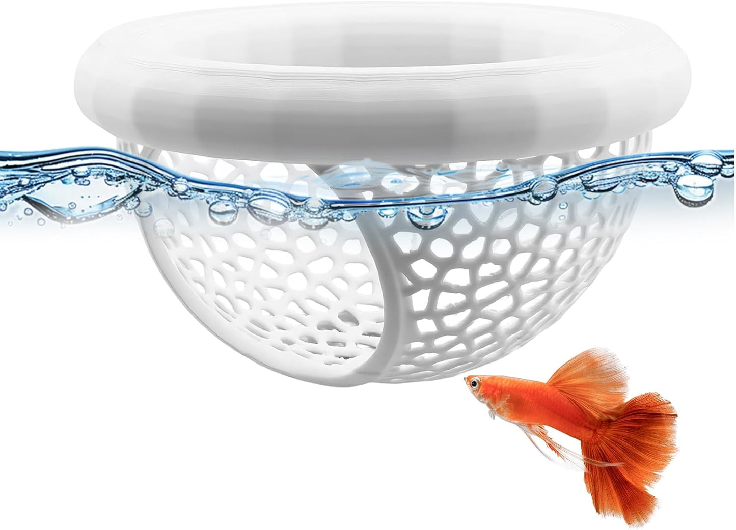 Aquarium Floating Betta Fish Skins, Suitable for Fighting Fish, Shrimp, and Small Fish Multi-Functional Hammock, Aquarium Hiding Feeding Decorative Accessories (White)