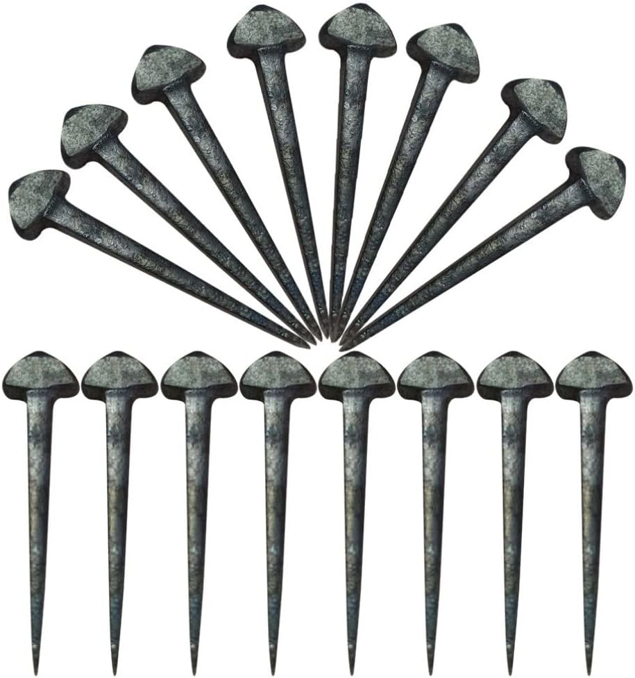 50Pcs Iron Horseshoe Nails for Hoof Care, Durable Low Carbon Steel Horse Accessories with Sharp Beveled Design for Easy Application Farrier Tools for Daily Use