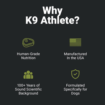 K9 Athlete - New Dog | Daily Multivitamin & Glucosamine Joint Supplement for Dogs - Pet Immunity for Puppy & Senior Canine - Vitamins Promote Pet Wellbeing with Calcium & Magnesium - 30-120 Day Supply