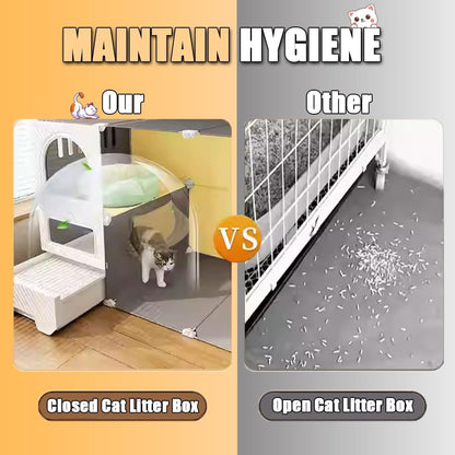 Cat Cage Cat Enclosure with Litter Box, Cat Playpen Detachable Metal, Cat Cage Indoor and Outdoor, Ferret Cage, Rabbit Cage