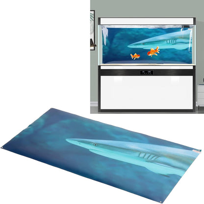 Aquarium Background Paper PVC Self Adhesive Clear 3D Decoration, Fish Tank Poster Backdrop, Realistic Underwater Scene with Fade Design, Easy to Apply Sticker for Glass A (91 * 50CM)