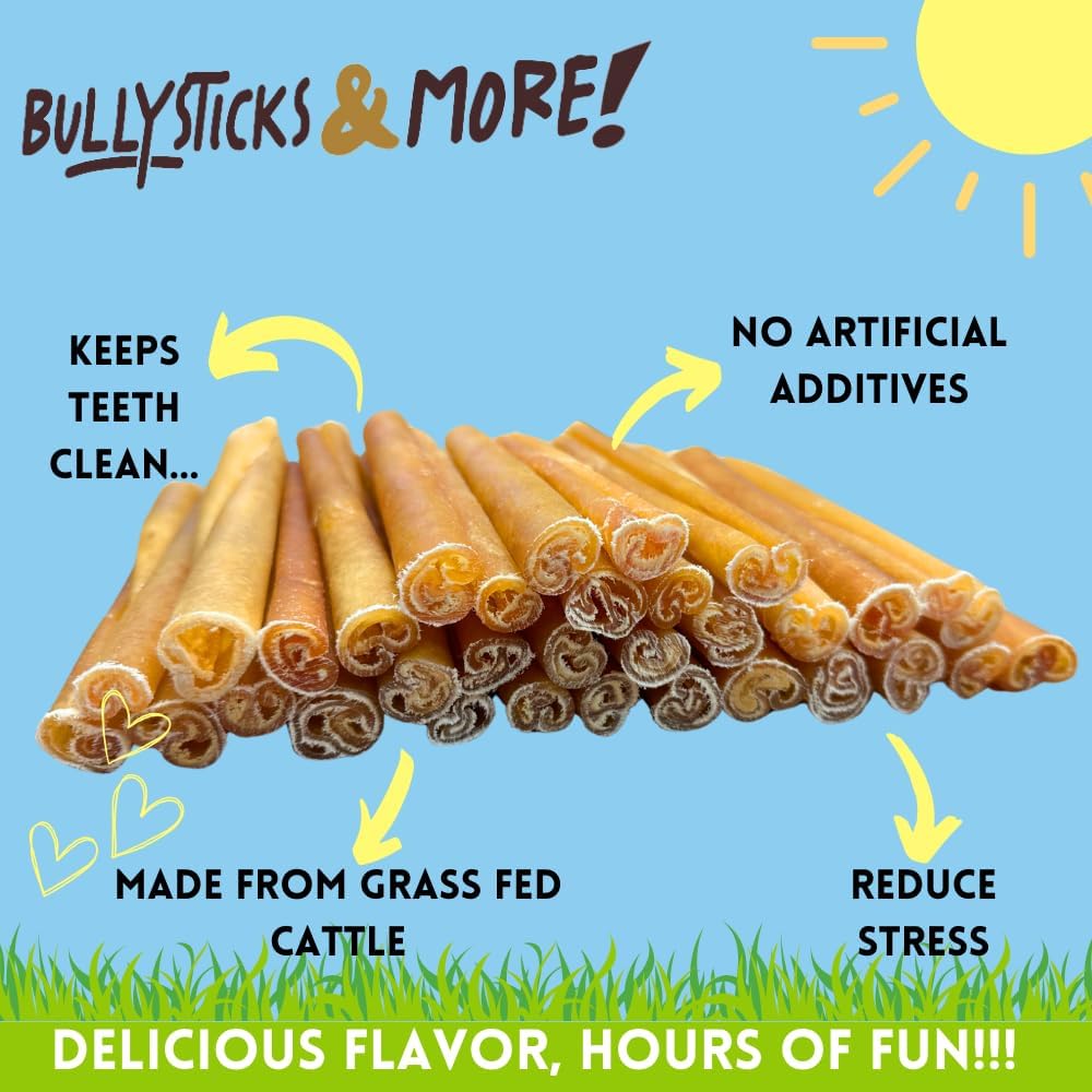BULLYSTICKS & MORE 6 Inch Beef Collagen Sticks for Dogs (16 Count) - Bones for Dogs - No Hide Sticks Beef Cheek Rolls