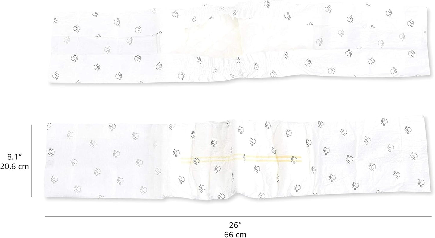 Amazon Basics Male Dog Diapers, 50 Count, Medium, Ultra Absorbent Disposable Wrap with Secure Fit, Leakproof and Comfortable