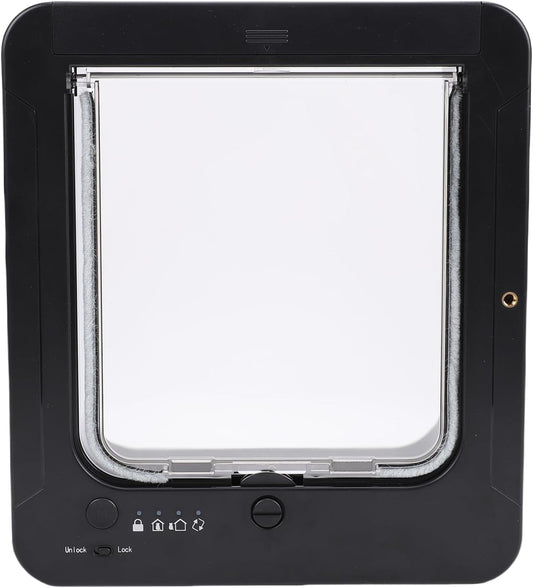 Diydeg Smart Cat Door for Interior & Exterior, Automatic Sensor Opening Collar Activated Pet Door, Two Way Access Cat Flap with 2 Collar Sensor Keys and Remote Control (Black)