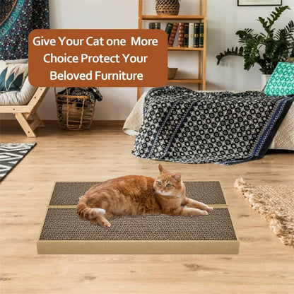 HappyFreeSX Splicing Cat Scratch Pad: Cat Scratchers for Indoor Cats and Kitten, 2 Pack Cat Scratching Pad, Cat Scratcher Cardboard, Scratching Pad, Premium Scratch from Cats, Double-Sided Design