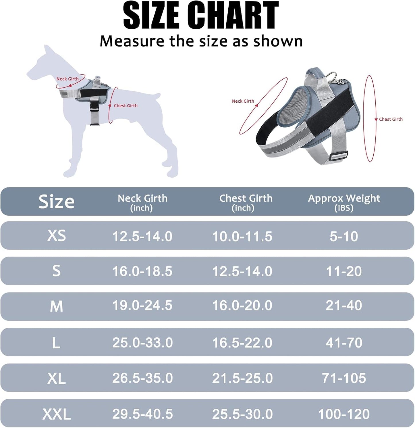 Bolux Dog Harness, No-Pull Reflective Dog Vest, Breathable Adjustable Pet Harness with Handle for Outdoor Walking - No More Pulling, Tugging or Choking (Blue, S)