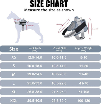 Bolux Dog Harness, No-Pull Reflective Dog Vest, Breathable Adjustable Pet Harness with Handle for Outdoor Walking - No More Pulling, Tugging or Choking (Blue, S)