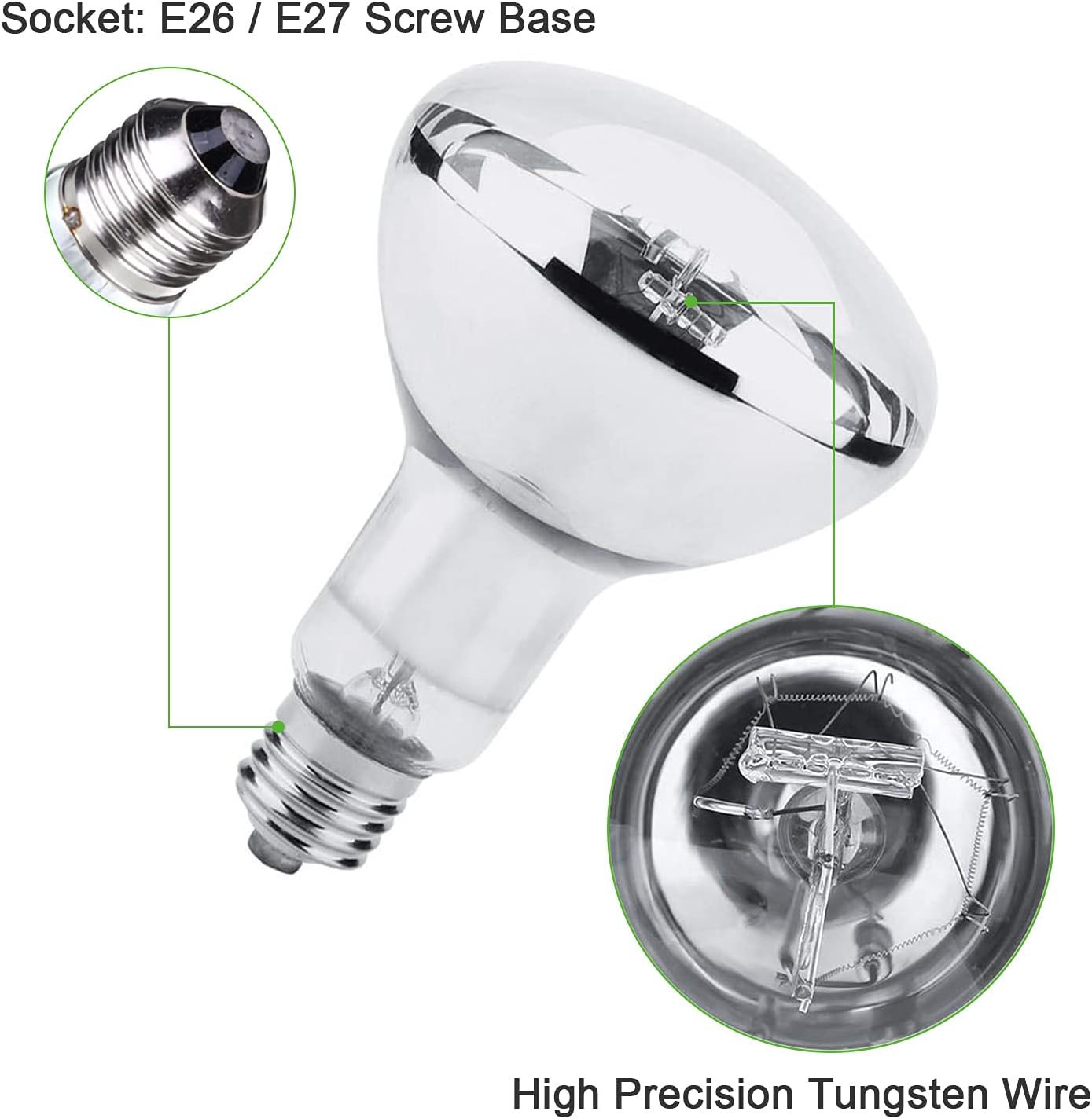 MIXJOY 160W Reptile Heat Lamp Bulb, Full Spectrum UVA UVB Reptile Light Bulb, UVB Light for Reptiles and Amphibians Use