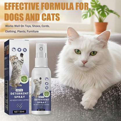 Cat Repellent Spray, Anti-Scratch Furniture & Anti-Cat Pee Deterrent - Natural Citrus Formula, Safe for Pets & Environment, Indoor & Outdoor Use, Protects Furniture & Plants, 50ml