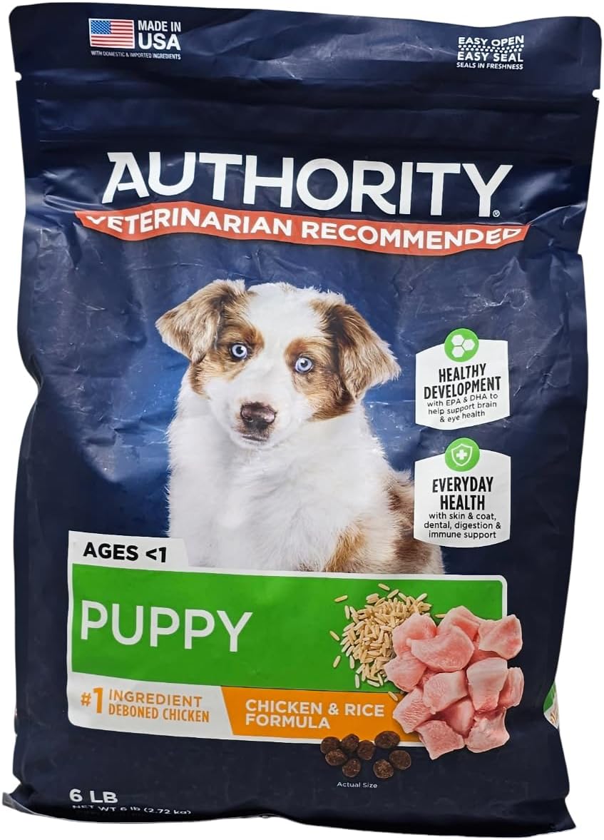 Authority Puppy Chicken and Rice Dry Dog Food, 6 Pound Bag