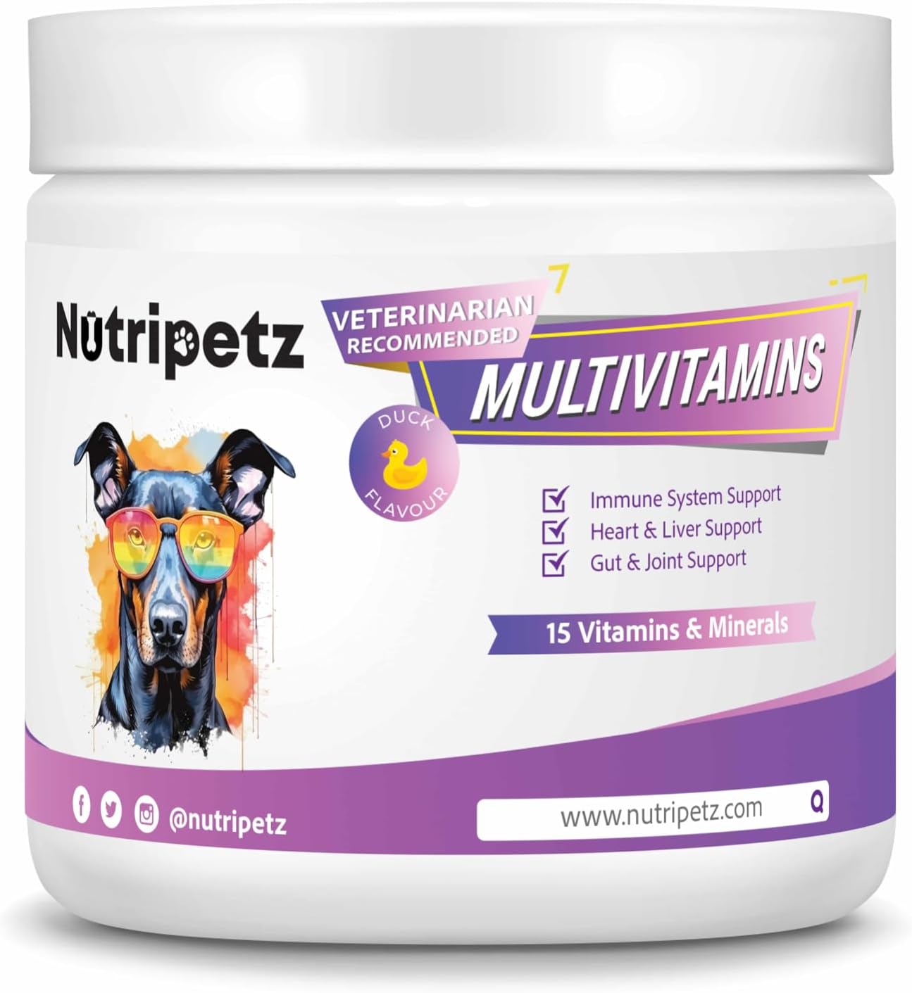 Dog Vitamins & Supplements – Dog Multivitamins Chewable – Supports Brain, Immune, Digestive Health & Skin Coat – Pet Vitamins and Supplements 120 Chews