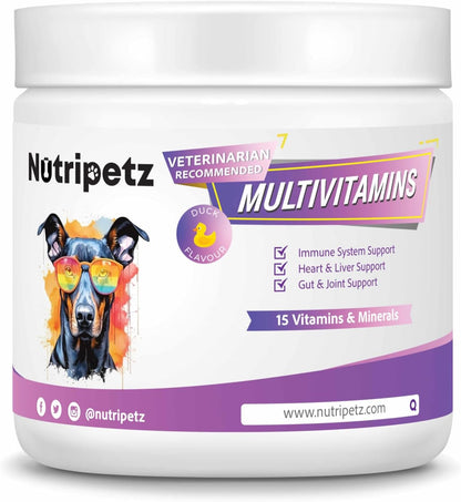 Dog Vitamins & Supplements – Dog Multivitamins Chewable – Supports Brain, Immune, Digestive Health & Skin Coat – Pet Vitamins and Supplements 120 Chews