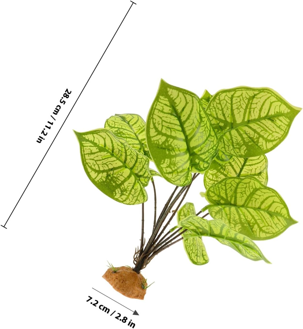 Reptile Plant Ornament with Large Base Artificial Terrarium Plant Decoration for Amphibian and Reptile Habitat for Enclosure Landscaping