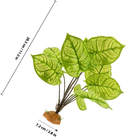 Reptile Plant Ornament with Large Base Artificial Terrarium Plant Decoration for Amphibian and Reptile Habitat for Enclosure Landscaping