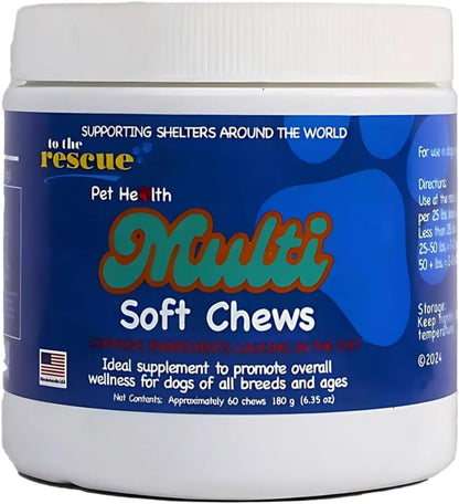 to The Rescue Dog Multivitamin Supplement - Ideal Supplement to Promote Overall Wellness for Dogs of All Breads and Ages - Assist in Maintaining a Healthy and Fit Lifestyle for Your Dog - 60 Chews