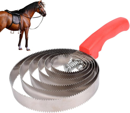Equine Shedding Comb – Reversible Curry Tool, Spring Steel Scratcher, Comfortable Grooming Brush with Durabll Handling Feature | Perfect Use for Routine Coat Maintenance On Horses Sheep Various