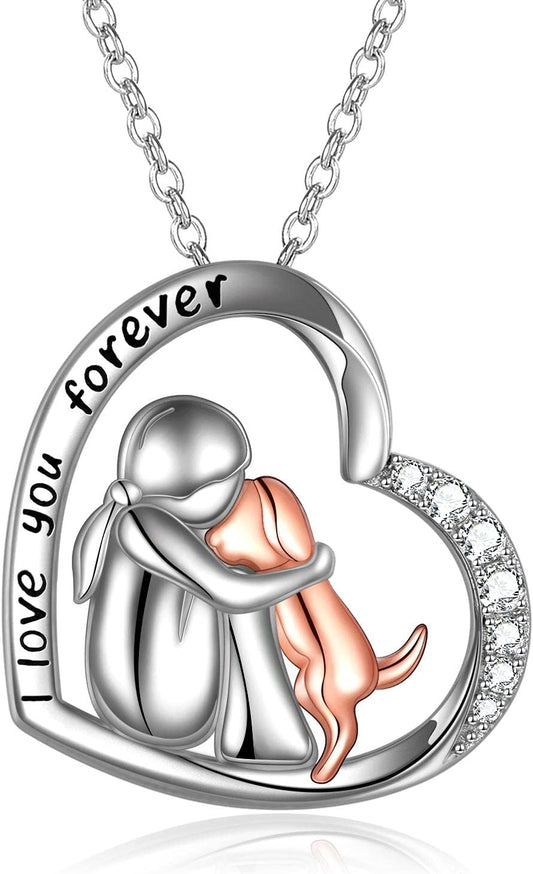 YFN Sterling Silver Keepsake Dog Pendant Necklace Dog Lover Memorial Gifts for Women