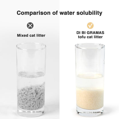 Cat Litter 12LB/2 Packs Dust-Free Clumping Tofu Cat Litter Quickly Absorb Odors Toilet Can Flush Into The Toilet Pure Natural tofu cat Litter (Original Flavor)