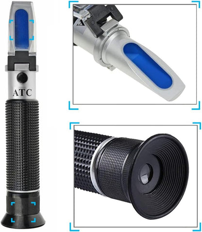 Agriculture Solutions Salinity Refractometer for Seawater and Marine Fishkeeping Aquarium 0-100 PPT with Automatic Temperature Compensation