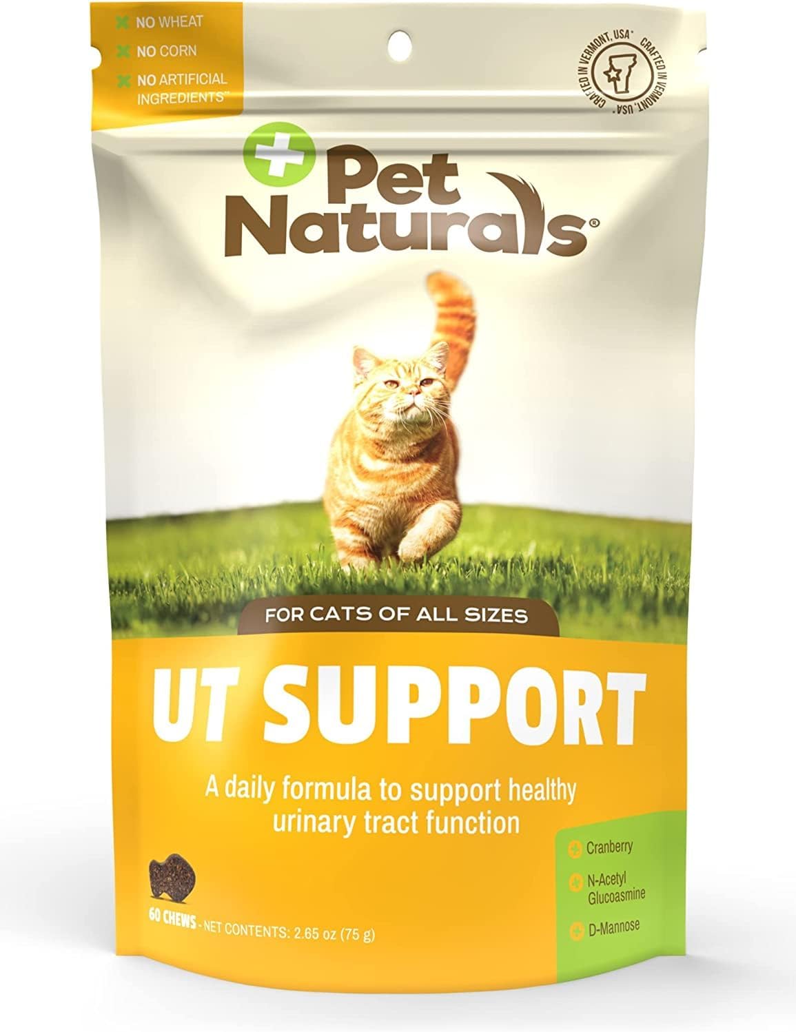Pet Naturals UT Support Urinary Tract Supplement for Cats, 60 Chews
