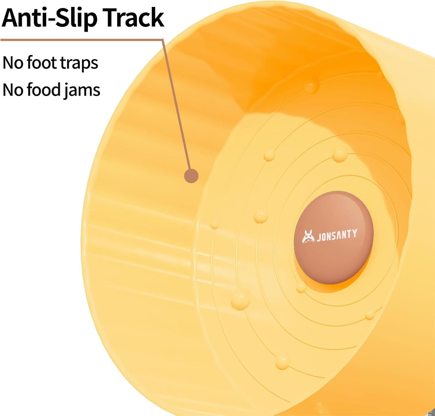 8.4" Silent Hamster Wheel, Non-Slip Track, Exercise, Release Stress, Relieve Anxiety, Adjustable Height Stand, for Syrian Dwarf Hamster, Gerbil, Mice, Other Small Medium Sized Pets, Yellow