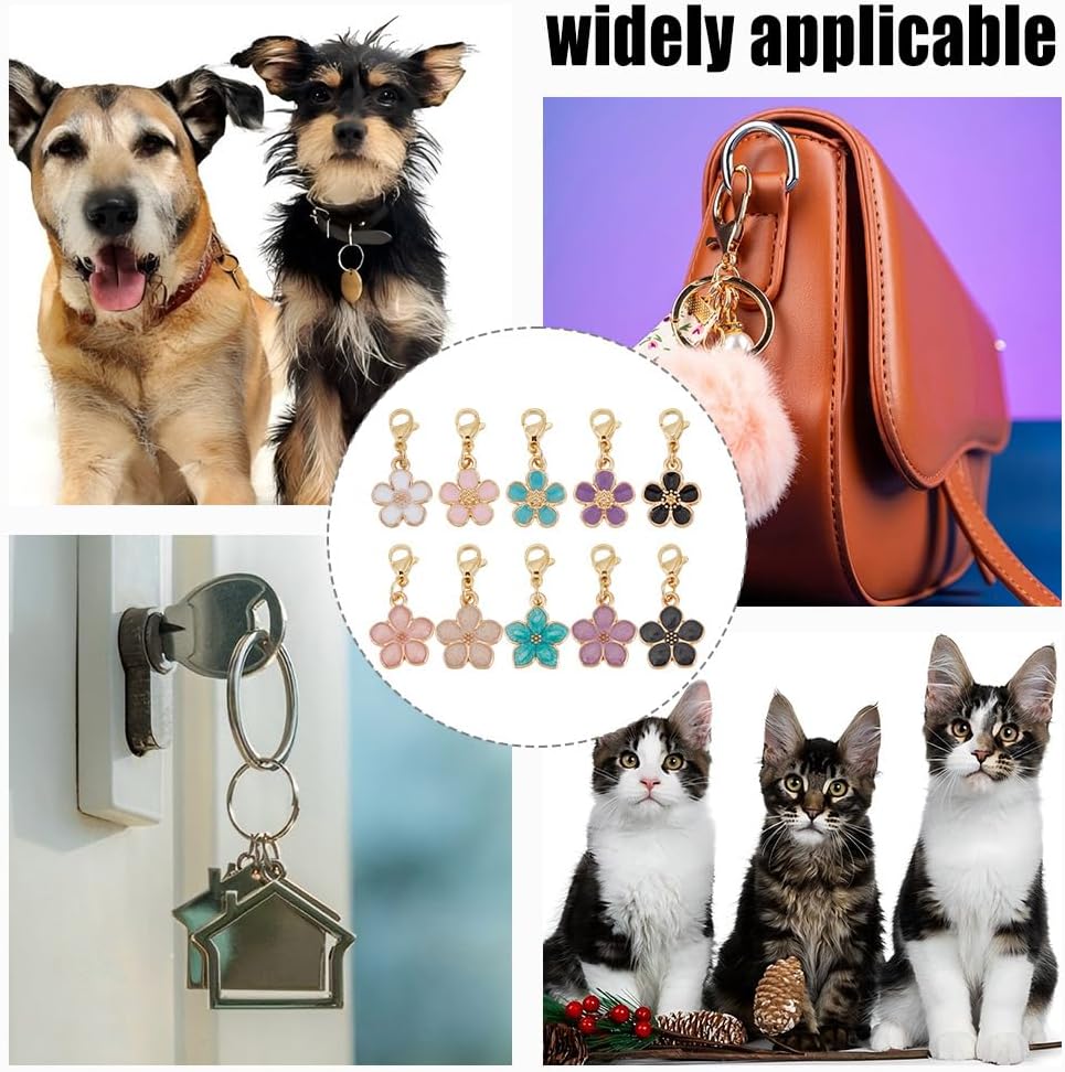 Pets Collar Pendants for Cat Jewelry Pendant Charm with Stainless Steel Clasps for Pet Dog Cat Necklace Collar Accessories Bag Shoelace Decor