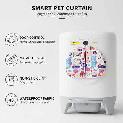 Curtain for Self Cleaning Cat Litter Box, Self-Cleaning Litter Box Curtain,Odor Blocker & Litter Scatter Shield for Cats,Easy Install, Universal Fit for Elliptical Openings (Red)