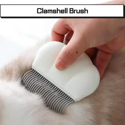 Dog & Cat Grooming Brush Set (2-Pack) Self-Cleaning Slicker Brush + Massage Shell Comb for Shedding, Detangling, and Removing Undercoat Skin-Friendly Pet Grooming Tools for Short,Long Hair