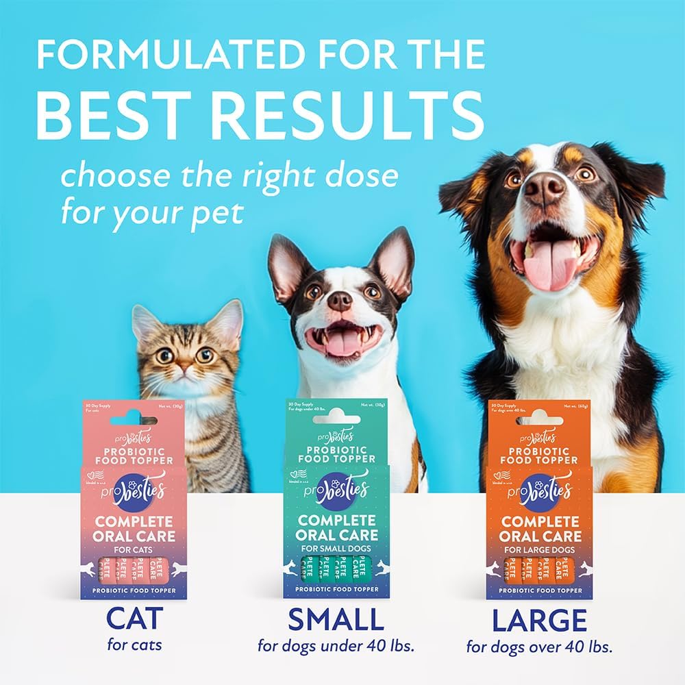 ProBesties Complete Oral Care for Small Dogs, Probiotic Food Topper for Dental Care, Bad Breath Treatment for Dogs, Dog Breath Freshener & Perio Support, Dog Bad Breath Eliminator