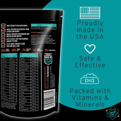 Dog Weight Gainer - Weight Gain Supplements for Dogs - Canine and Dog Muscle Builder - Made in The USA - 30 Servings