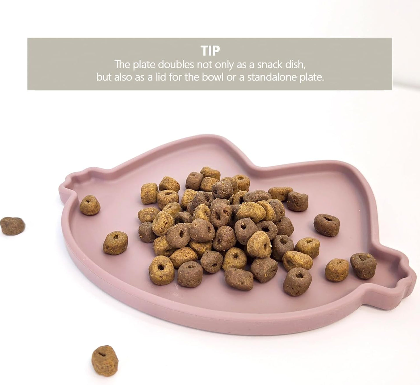 Platinum Silicone MoaCat Bowl Cover, Wellbeing Pet Bowl Premium Odorless BPA-Free Food-Grade Microwave Dishwasher Safe Sensitive Stomach Eco-Friendly Travel Bowl (Pink)