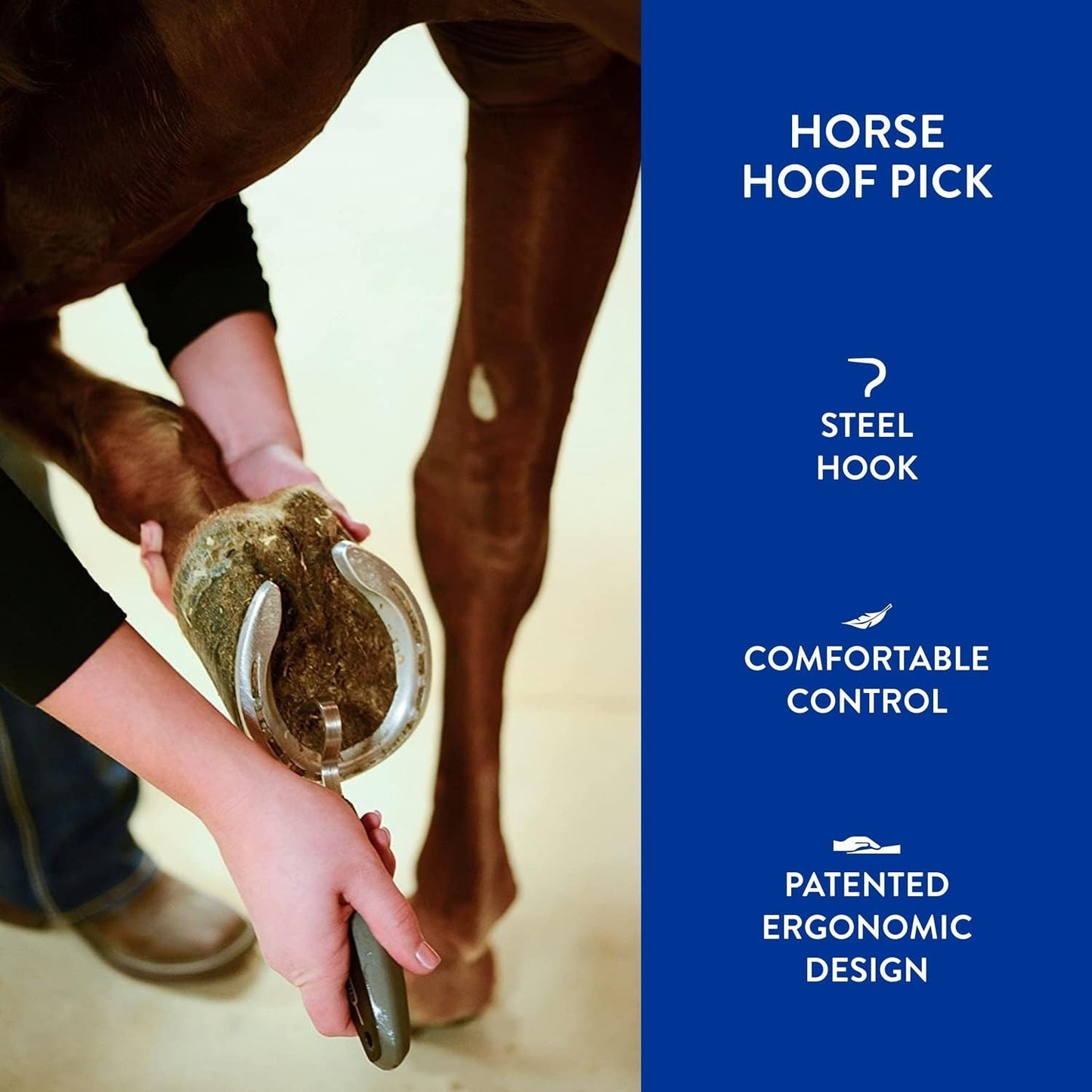 WAHL Professional Animal Equine Grooming Horse Hoof Pick (#858710) - Horse Hoof Pick for Grooming - Ergonomic, Comfort Rubber Handle - Horse Cleaning Tool - Black