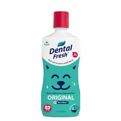 Dental Fresh Original Water Additive for Dogs & Cats, 17 Fl Oz, Daily Teeth & Breath Care