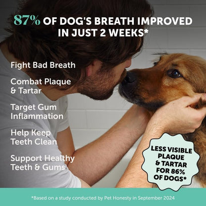 Multivitamin for Dogs + Dental Powder for Teeth Cleaning & Plaque Removal, Glucosamine, Probiotics, Omega Fish Oil, Vitamins for Skin, Coat, and Allergies